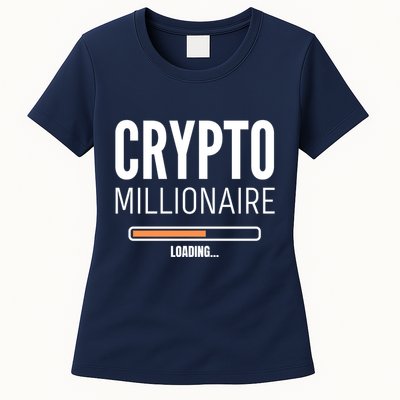Crypto Millionaire Loading Funny Crypto Currency Womens T-Shirt