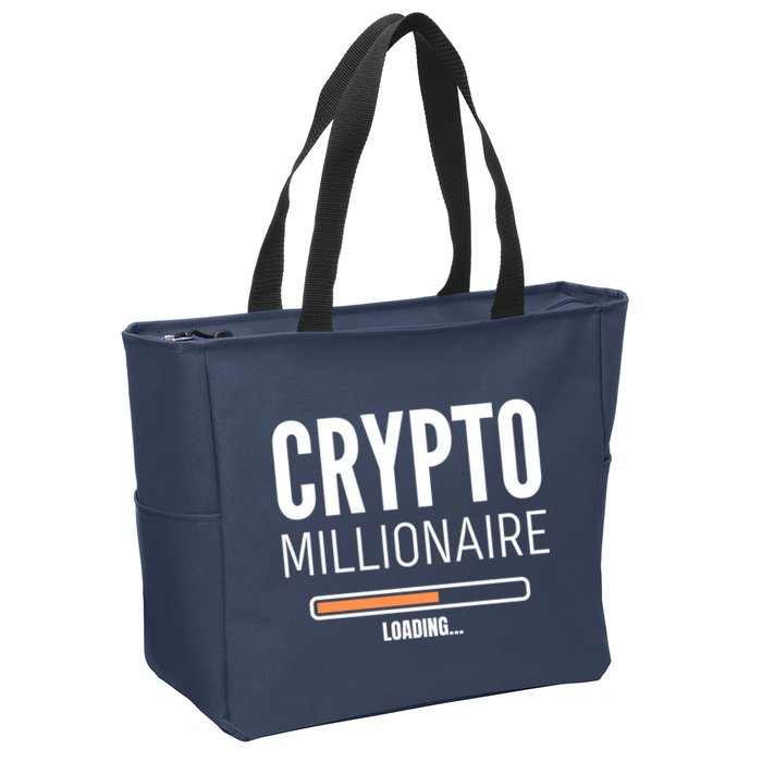 Crypto Millionaire Loading Funny Crypto Currency Zip Tote Bag