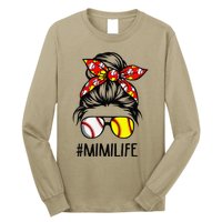 Classy Mimi Life Softball Baseball Mother's Day Messy Bun Long Sleeve Shirt