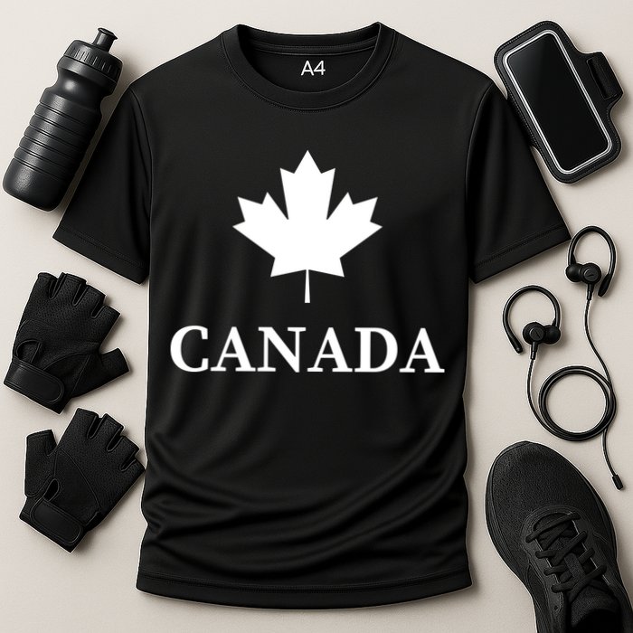 Canada Maple Leaf Canadian Flag Cooling Performance Crew T-Shirt