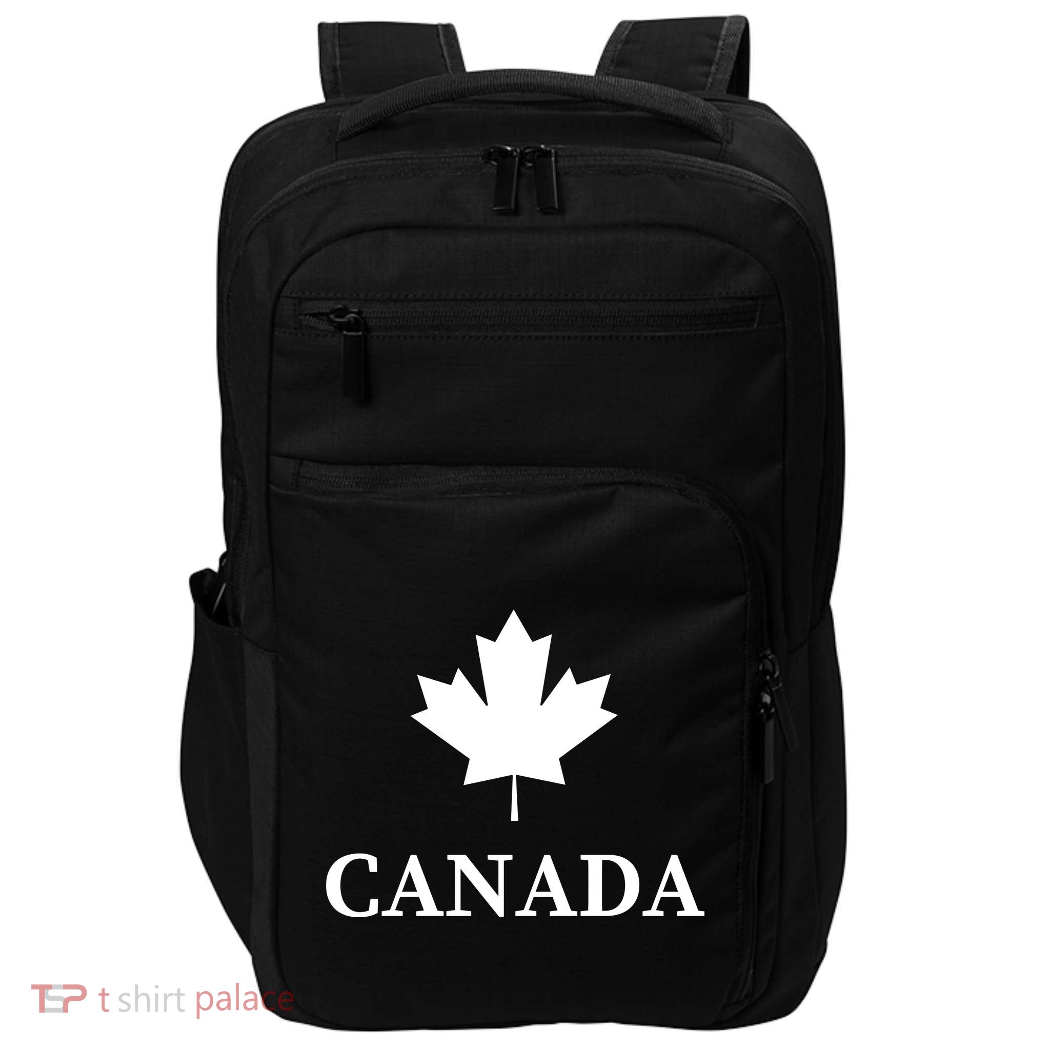 Canada Maple Leaf Canadian Flag Impact Tech Backpack
