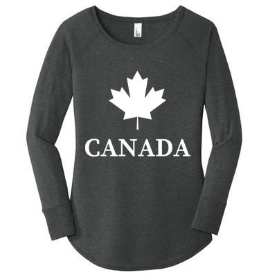 Canada Maple Leaf Canadian Flag Women's Perfect Tri Tunic Long Sleeve Shirt