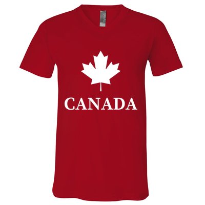 Canada Maple Leaf Canadian Flag V-Neck T-Shirt