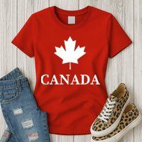 Canada Maple Leaf Canadian Flag Womens T-Shirt