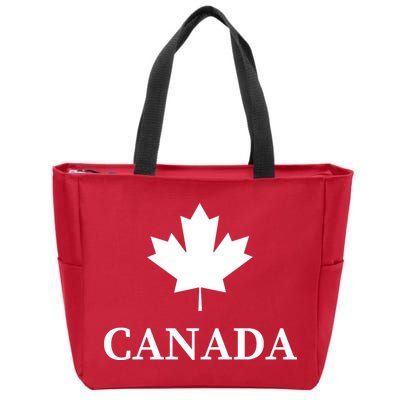 Canada Maple Leaf Canadian Flag Zip Tote Bag