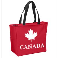 Canada Maple Leaf Canadian Flag Zip Tote Bag