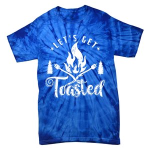 Camping Marshmallow Let`s Get Toasted Meaningful Gift Tie-Dye T-Shirt