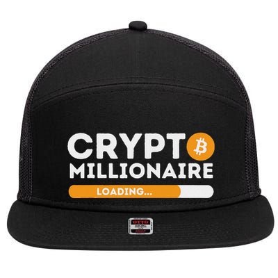 Crypto Millionaire Loading Btc Trader Bitcoin Investor 7 Panel Mesh Trucker Snapback Hat