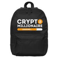 Crypto Millionaire Loading Btc Trader Bitcoin Investor 16 in Basic Backpack