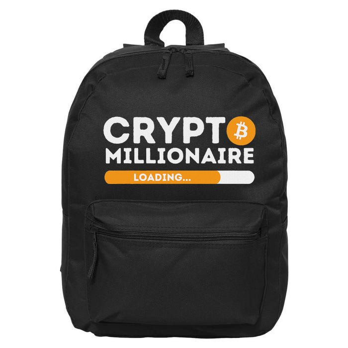 Crypto Millionaire Loading Btc Trader Bitcoin Investor 16 in Basic Backpack