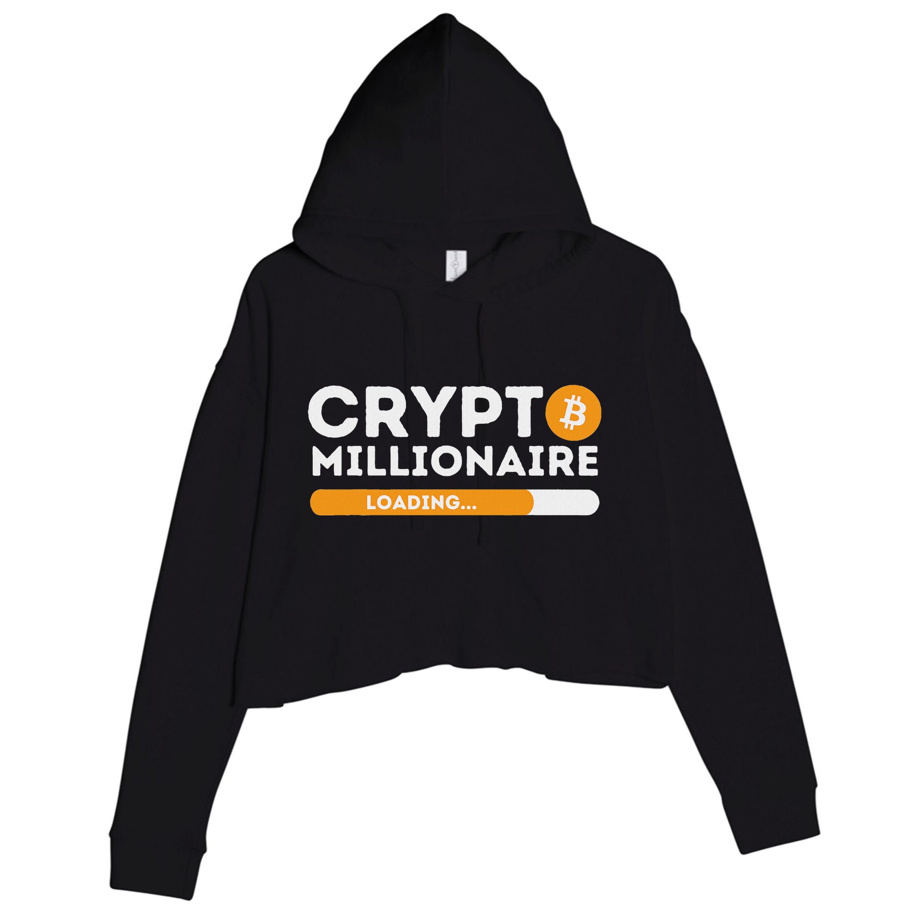 Crypto Millionaire Loading Btc Trader Bitcoin Investor Crop Fleece Hoodie