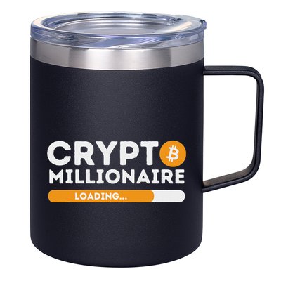 Crypto Millionaire Loading Btc Trader Bitcoin Investor 12oz Stainless Steel Coffee Mug