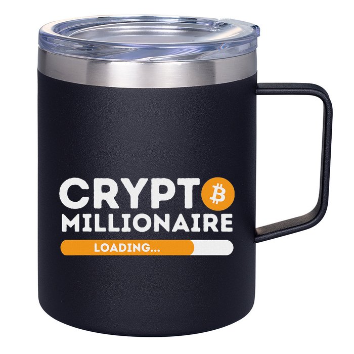 Crypto Millionaire Loading Btc Trader Bitcoin Investor 12oz Stainless Steel Coffee Mug