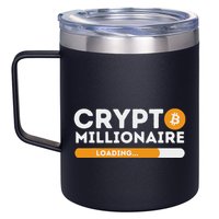Crypto Millionaire Loading Btc Trader Bitcoin Investor 12oz Stainless Steel Coffee Mug