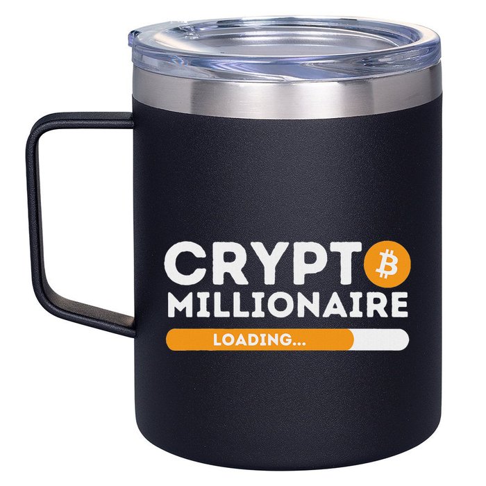 Crypto Millionaire Loading Btc Trader Bitcoin Investor 12oz Stainless Steel Coffee Mug