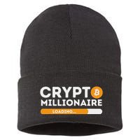 Crypto Millionaire Loading Btc Trader Bitcoin Investor Sustainable Knit Beanie