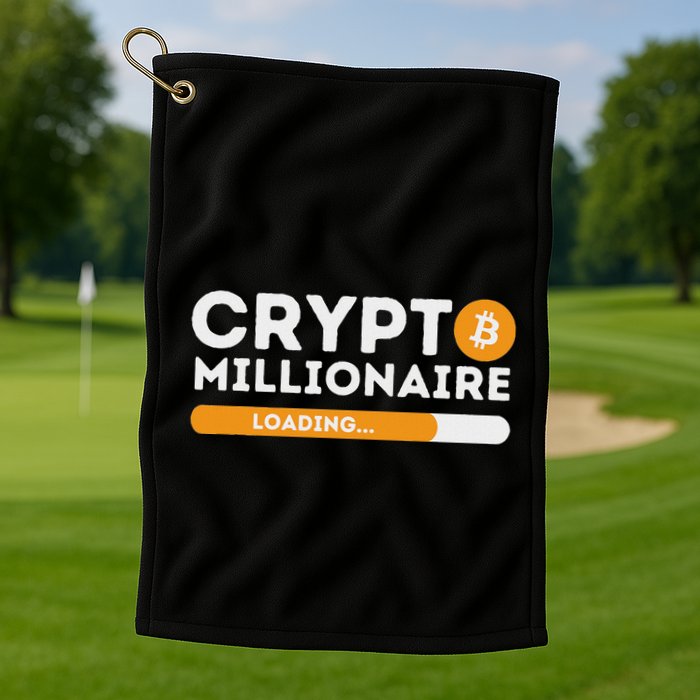 Crypto Millionaire Loading Btc Trader Bitcoin Investor Golf Towel