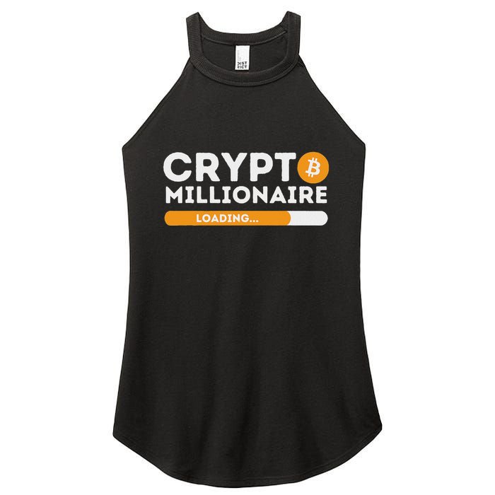 Crypto Millionaire Loading Btc Trader Bitcoin Investor Women's Perfect Tri Rocker Tank