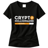Crypto Millionaire Loading Btc Trader Bitcoin Investor Womens T-Shirt
