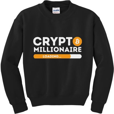 Crypto Millionaire Loading Btc Trader Bitcoin Investor Kids Sweatshirt