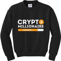 Crypto Millionaire Loading Btc Trader Bitcoin Investor Kids Sweatshirt