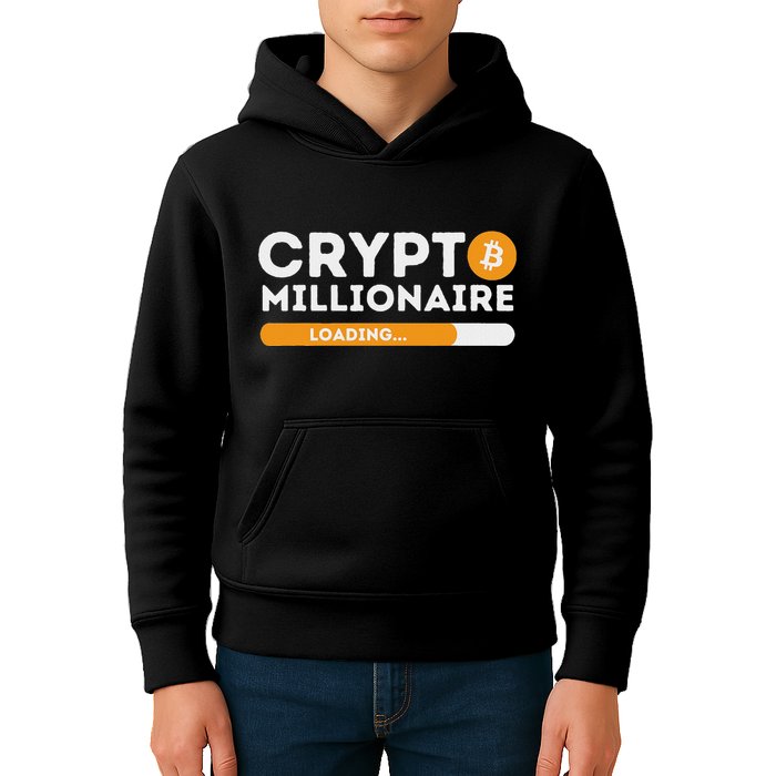 Crypto Millionaire Loading Btc Trader Bitcoin Investor Kids Hoodie
