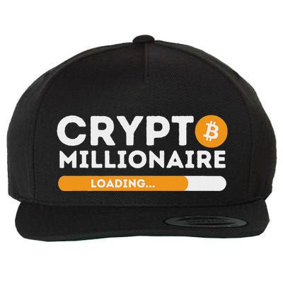 Crypto Millionaire Loading Btc Trader Bitcoin Investor Wool Snapback Cap