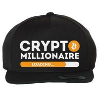 Crypto Millionaire Loading Btc Trader Bitcoin Investor Wool Snapback Cap