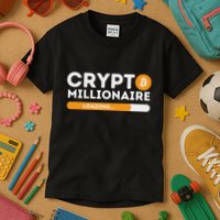 Crypto Millionaire Loading Btc Trader Bitcoin Investor Kids T-Shirt