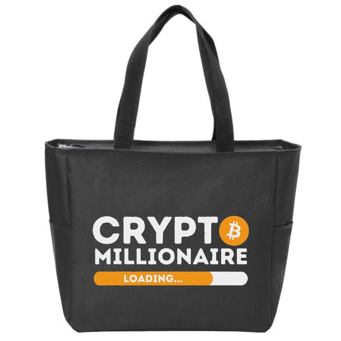 Crypto Millionaire Loading Btc Trader Bitcoin Investor Zip Tote Bag