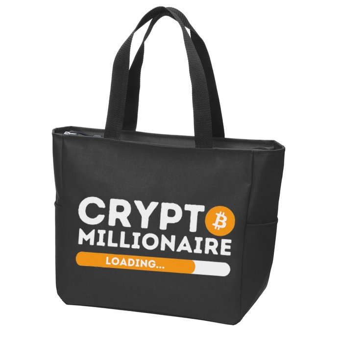 Crypto Millionaire Loading Btc Trader Bitcoin Investor Zip Tote Bag