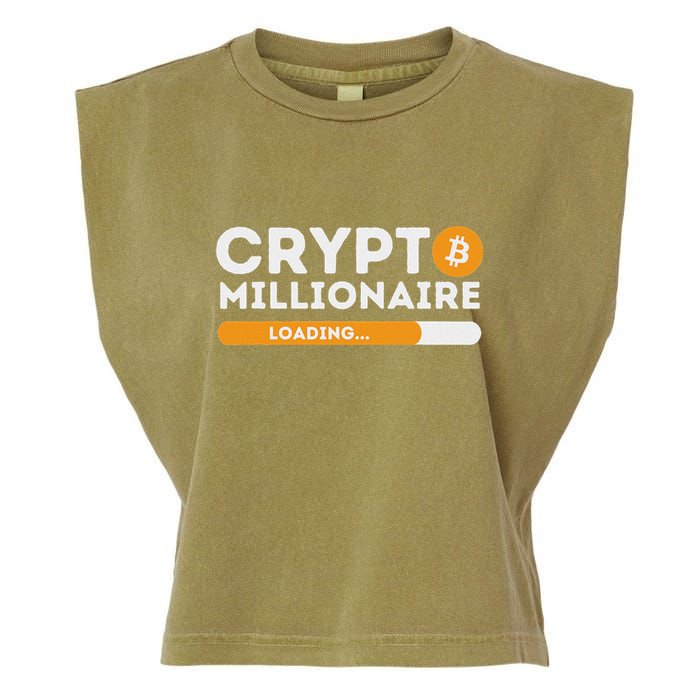 Crypto Millionaire Loading Btc Trader Bitcoin Investor Garment-Dyed Women's Muscle Tee