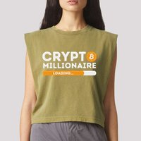 Crypto Millionaire Loading Btc Trader Bitcoin Investor Garment-Dyed Women's Muscle Tee