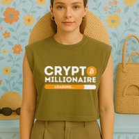 Crypto Millionaire Loading Btc Trader Bitcoin Investor Garment-Dyed Women's Muscle Tee