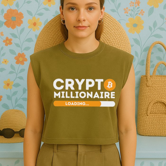 Crypto Millionaire Loading Btc Trader Bitcoin Investor Garment-Dyed Women's Muscle Tee