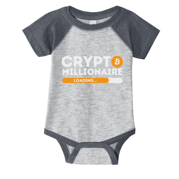 Crypto Millionaire Loading Btc Trader Bitcoin Investor Infant Baby Jersey Bodysuit