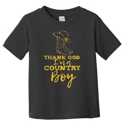 Country Music Lyrics Quotes Thank God IM A Country Boy Toddler T-Shirt