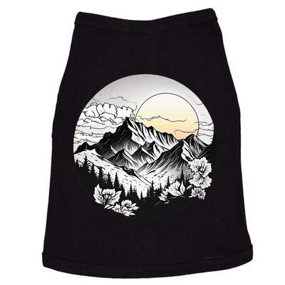 Circular Mountain Landscape for Hiking Lovers Camping Doggie Tank