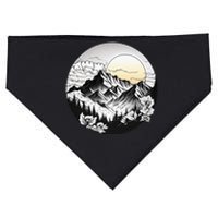 Circular Mountain Landscape for Hiking Lovers Camping USA-Made Doggie Bandana