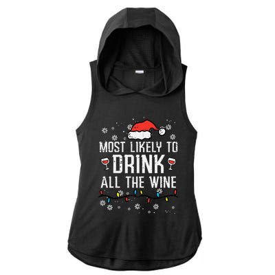 Christmas Most Likely Funny Xmas Family Mom Ladies PosiCharge Tri-Blend Wicking Draft Hoodie Tank