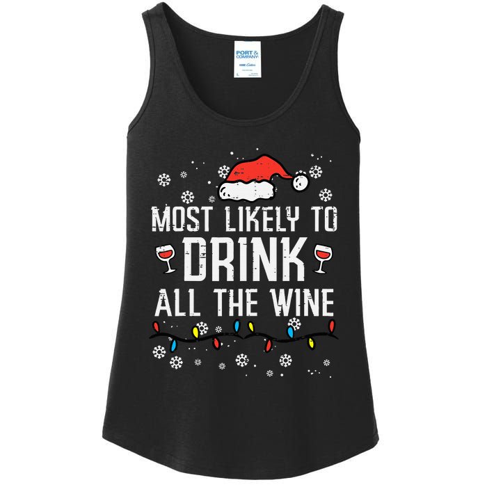 Christmas Most Likely Funny Xmas Family Mom Ladies Essential Tank