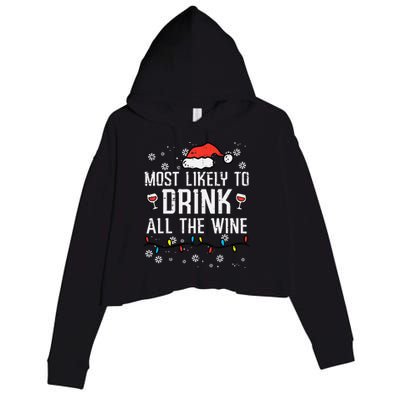 Christmas Most Likely Funny Xmas Family Mom Crop Fleece Hoodie