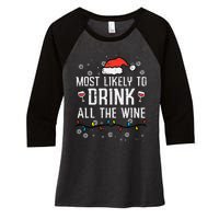 Christmas Most Likely Funny Xmas Family Mom Women's Tri-Blend 3/4-Sleeve Raglan Shirt