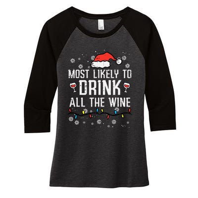 Christmas Most Likely Funny Xmas Family Mom Women's Tri-Blend 3/4-Sleeve Raglan Shirt