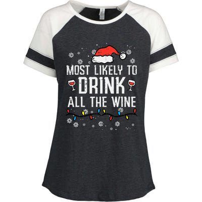 Christmas Most Likely Funny Xmas Family Mom Enza Ladies Jersey Colorblock Tee