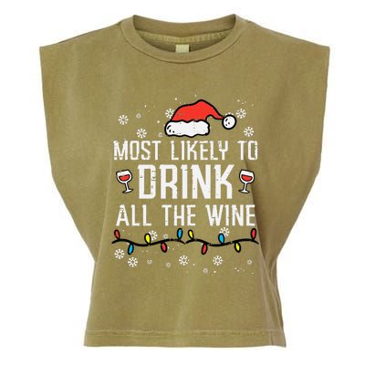 Christmas Most Likely Funny Xmas Family Mom Garment-Dyed Women's Muscle Tee