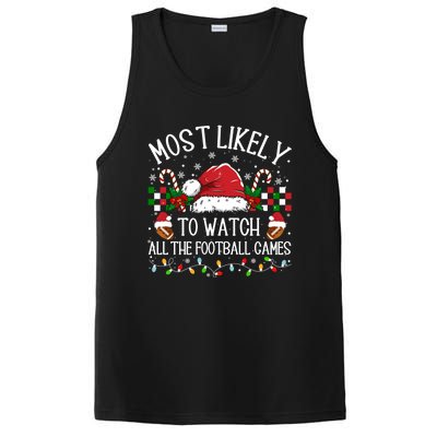 Christmas Most Likely To Watch Football Games Family Funny Gift PosiCharge Competitor Tank