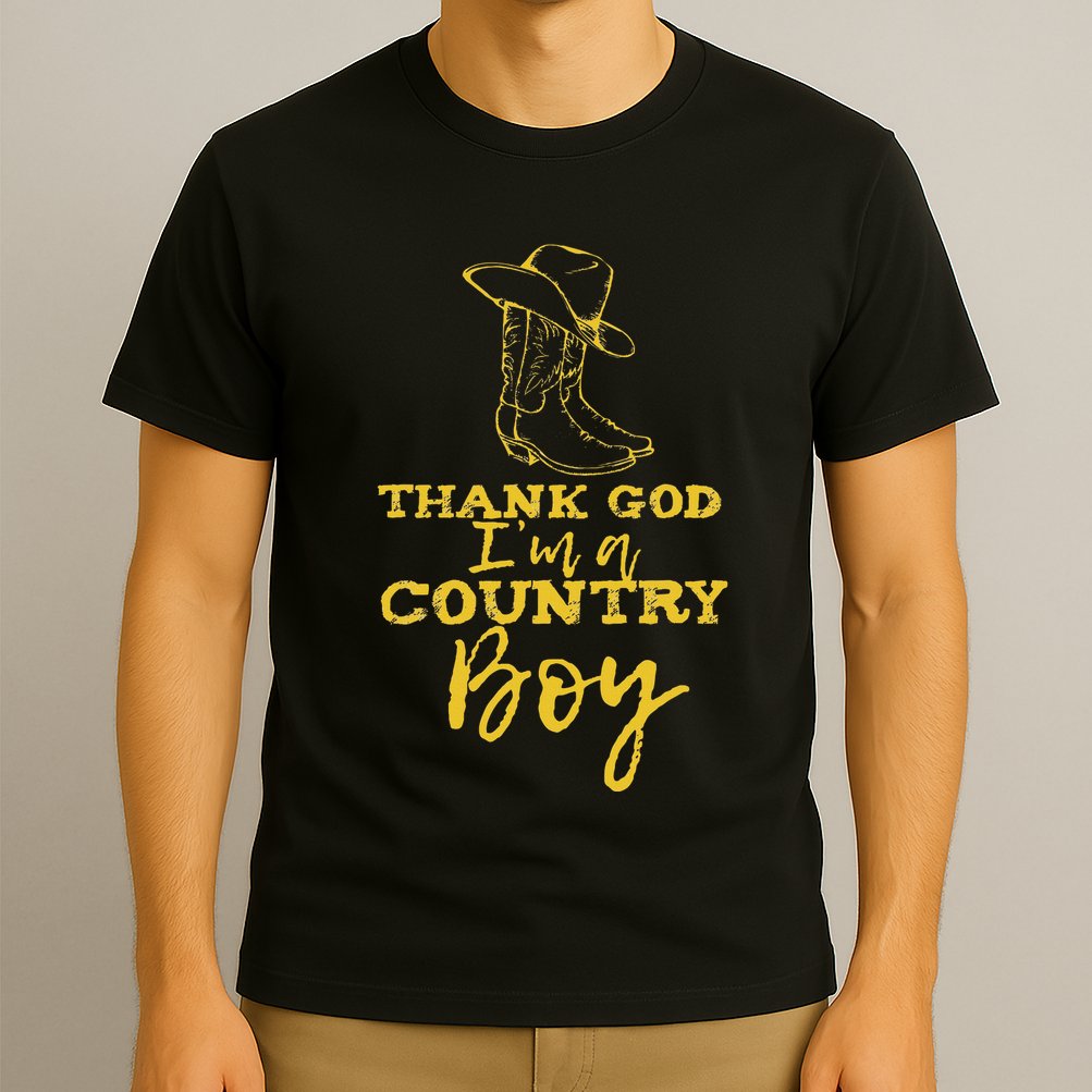 Country Music Lyrics Quotes Thank God IM A Country Boy T-Shirt