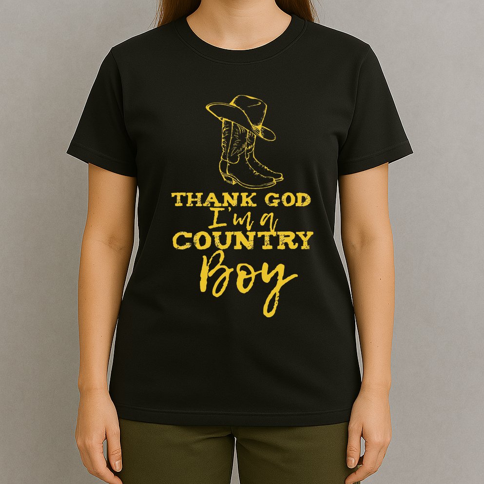 Country Music Lyrics Quotes Thank God IM A Country Boy T-Shirt