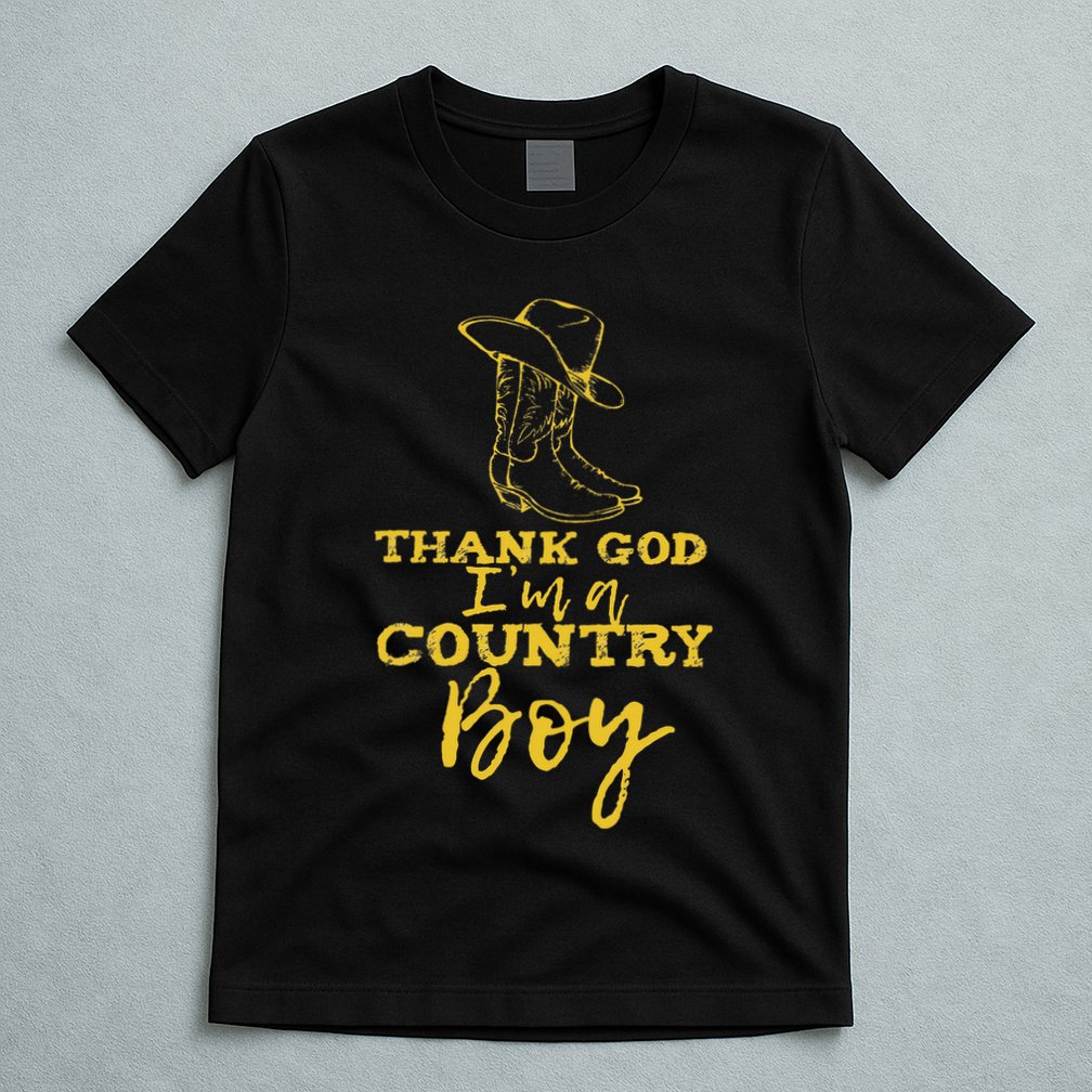 Country Music Lyrics Quotes Thank God IM A Country Boy T-Shirt